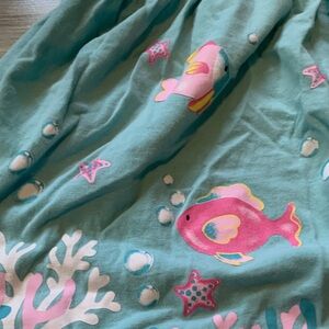 Kids Pink Fish Print Teal Dress EUROPEAN BRAND